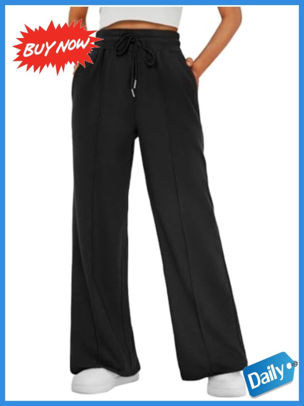 Wide Leg Sweatpants High Rise Drawstring Lounge Athletic Pants